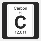 C - Koolstof Vierkante Sticker (Voorkant)