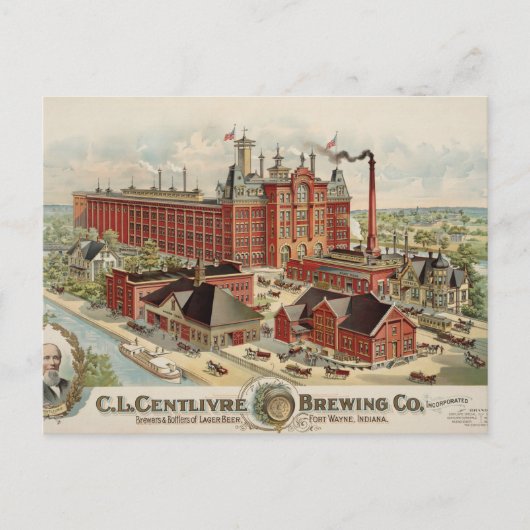 C.L. Centlivre Brewing Company Fabrieksgebouwen. Briefkaart (Voorkant)