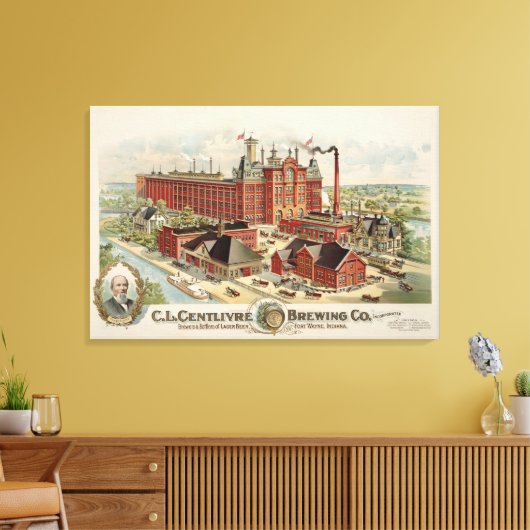 C.L. Centlivre Brewing Company Fabrieksgebouwen. Canvas Afdruk (Insitu (Woonkamer))
