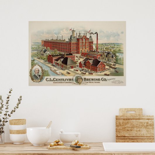 C.L. Centlivre Brewing Company Fabrieksgebouwen. Poster (Keuken)