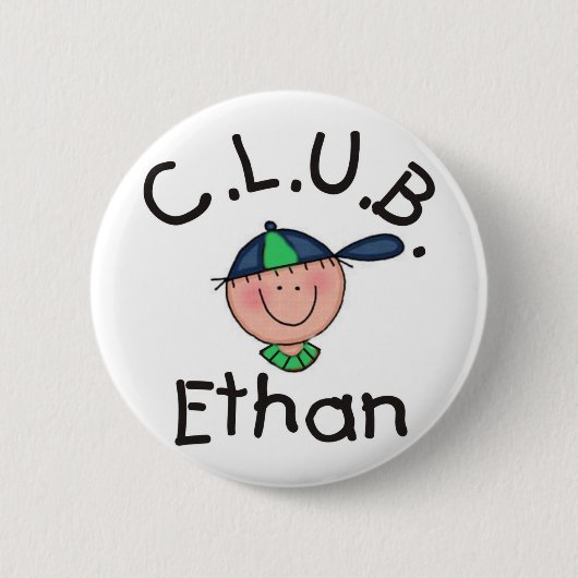 C.L.U.B. Ethan Round Pin Ronde Button 5,7 Cm (Voorkant)