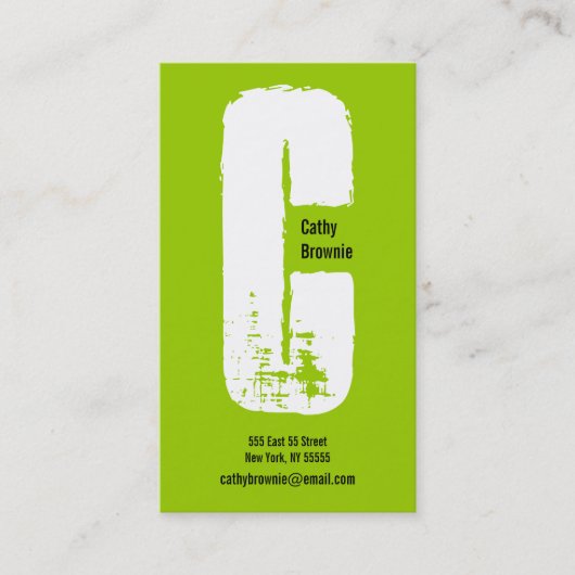 C Letter-alfabet Visitekaartje Olive (Voorkant)