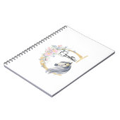C letter gepersonaliseerde naam monogram met paard notitieboek (Linkerzijde)