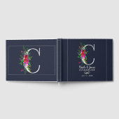 C Letter Initiaal Monogram Bloem Naam Bruiloft Gastenboek (Volledig)