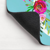 C Letter Initiaal Monogram Floral Aangepaste kleur Muismat (Hoek)