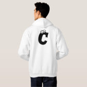 C, letter met oogballen hoodie (Achterkant volledig)