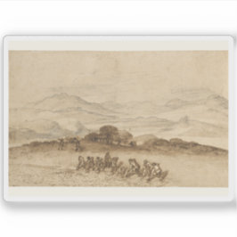C. Lorrain: Landschap in Latium met Boerderij Arbe Sticker