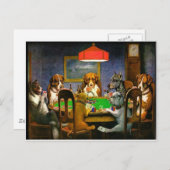 C. M. Coolidge Dogs Pets Poker Cards Humor Destiny Briefkaart