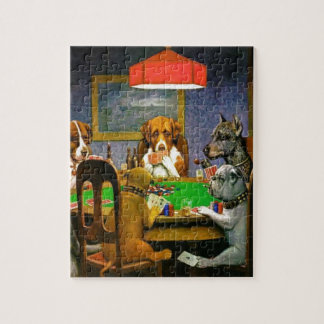 C. M. Coolidge Dogs Pets Poker Cards Humor Destiny Legpuzzel