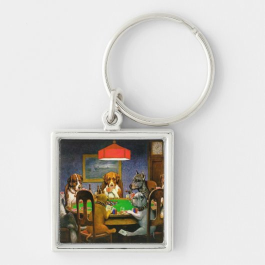 C. M. Coolidge Dogs Pets Poker Cards Humor Destiny Sleutelhanger (Voorkant)