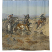 C.M. Russell haalt probleemloze Westerne cowboy i Douchegordijn (Voorkant)