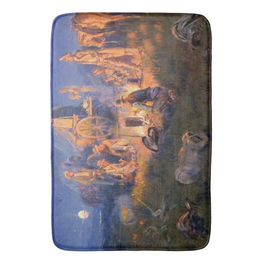 C M Russell Laugh doodt Loniry Western Badmat (Voorkant Verticaal)