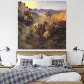 C M Russell The Slick Ear  Cowboy Canvas Afdruk (Insitu (Slaapkamer))