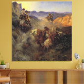 C M Russell The Slick Ear  Cowboy Canvas Afdruk (Insitu (Woonkamer))