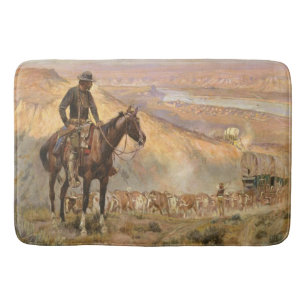 C M Russell Wagon Boss  Westerne Cowboy Badmat