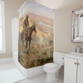 C M Russell Wagon Boss  Westerne Cowboy Douchegordijn (In situ)