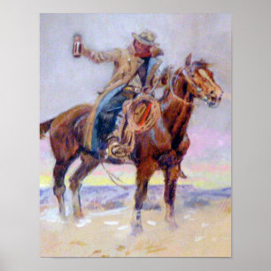 C.M. Russell Westerne Cowboy Poster
