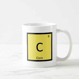 C - Maïs Groente Chemie Periodiek Systeem Symbool Koffiemok
