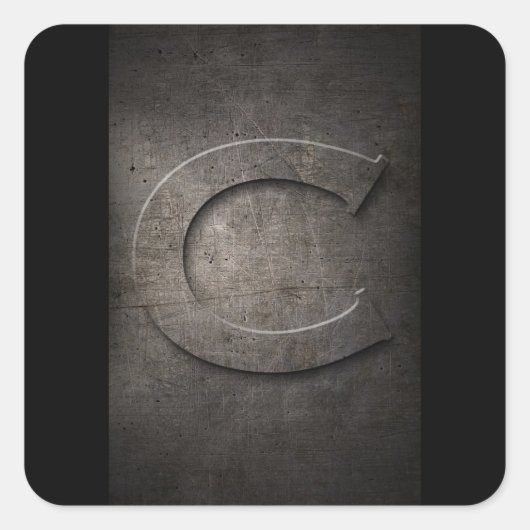 C Metaalmonogram Stickers (Voorkant)