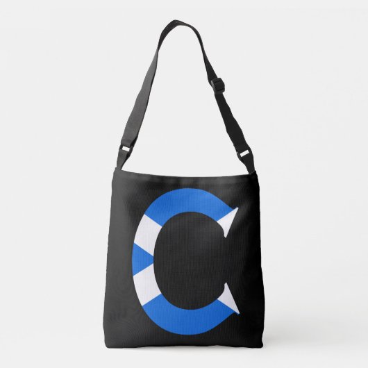 C Monogram bedekt met Schotse vlag cbbcnt Crossbody Tas (Achterkant)