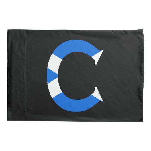 C Monogram bedekt met Schotse vlag pcnt Kussensloop (Achterkant)