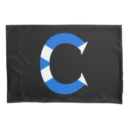 C Monogram bedekt met Schotse vlag pcnt Kussensloop