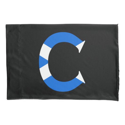 C Monogram bedekt met Schotse vlag pcnt Kussensloop (Voorkant)
