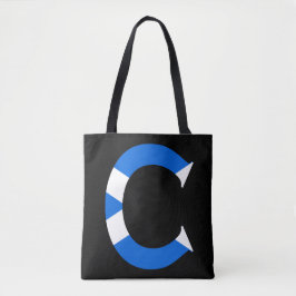 C Monogram bedekt met Schotse vlag stint Tote Bag