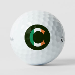 C Monogram bedekt op Ierse vlag tmtp5 gbcnt Golfballen