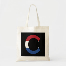 C Monogram bedekt op NLD Vlag op bk btcnt Tote Bag