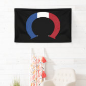 C Monogram bedekt op NLD-vlag op bk-bubrcnt Spandoek (Insitu)