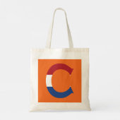 C Monogram bedekt op NLD Vlag op of btcnt Tote Bag (Achterkant)