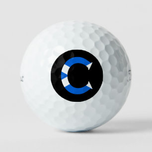 C Monogram bedekt op Schotse vlag tpv1 gbcnt Golfballen
