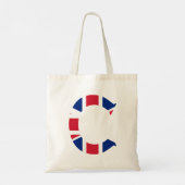C Monogram bedekt op Union Jack Flag btcnt Tote Bag (Achterkant)