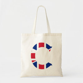 C Monogram bedekt op Union Jack Flag btcnt Tote Bag