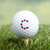 C Monogram bedekt op Union Jack Flag css gbcnt Golfballen (Insitu Shirt)