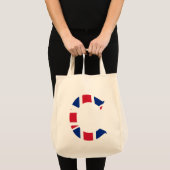 C Monogram bedekt op Union Jack Flag gtcnt Tote Bag (Voorkant (product))