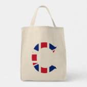 C Monogram bedekt op Union Jack Flag gtcnt Tote Bag (Achterkant)