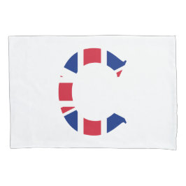 C Monogram bedekt op Union Jack Flag pcnt Kussensloop