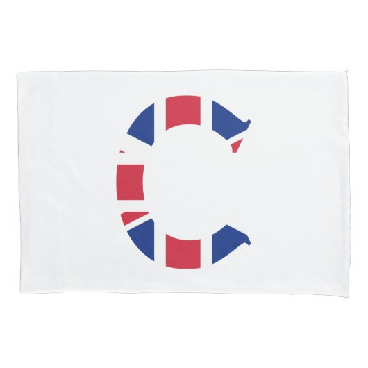 C Monogram bedekt op Union Jack Flag pcnt Kussensloop (Voorkant)