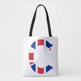 C Monogram bedekt op Union Jack Flag stint Tote Bag