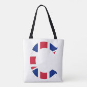 C Monogram bedekt op Union Jack Flag stint Tote Bag (Achterkant)