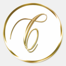 C monogram bruistekomp of bruistekel ronde sticker
