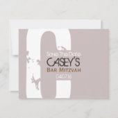 C Monogram Collectie Bar Mitzvah sparen de Datum Save The Date (Voorkant)