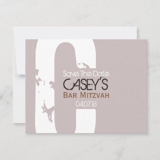 C Monogram Collectie Bar Mitzvah sparen de Datum Save The Date (Voorkant)