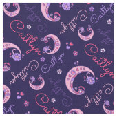C monogram en gepersonaliseerde naam caitlyn stof (Close Up)