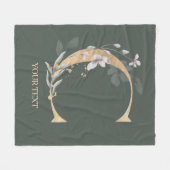 C Monogram Floral - Aangepaste fleece Blanket (Voorkant (Horizontaal))