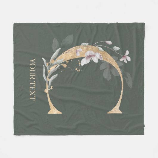 C Monogram Floral - Aangepaste fleece Blanket Deken (Voorkant (Horizontaal))
