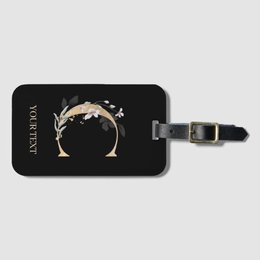 C Monogram Floral Bagagelabel (Voorkant (horizontaal))