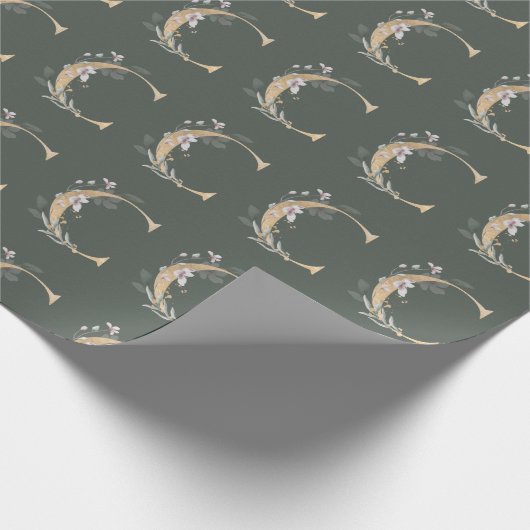 C Monogram Floral Cadeaupapier (Hoek)